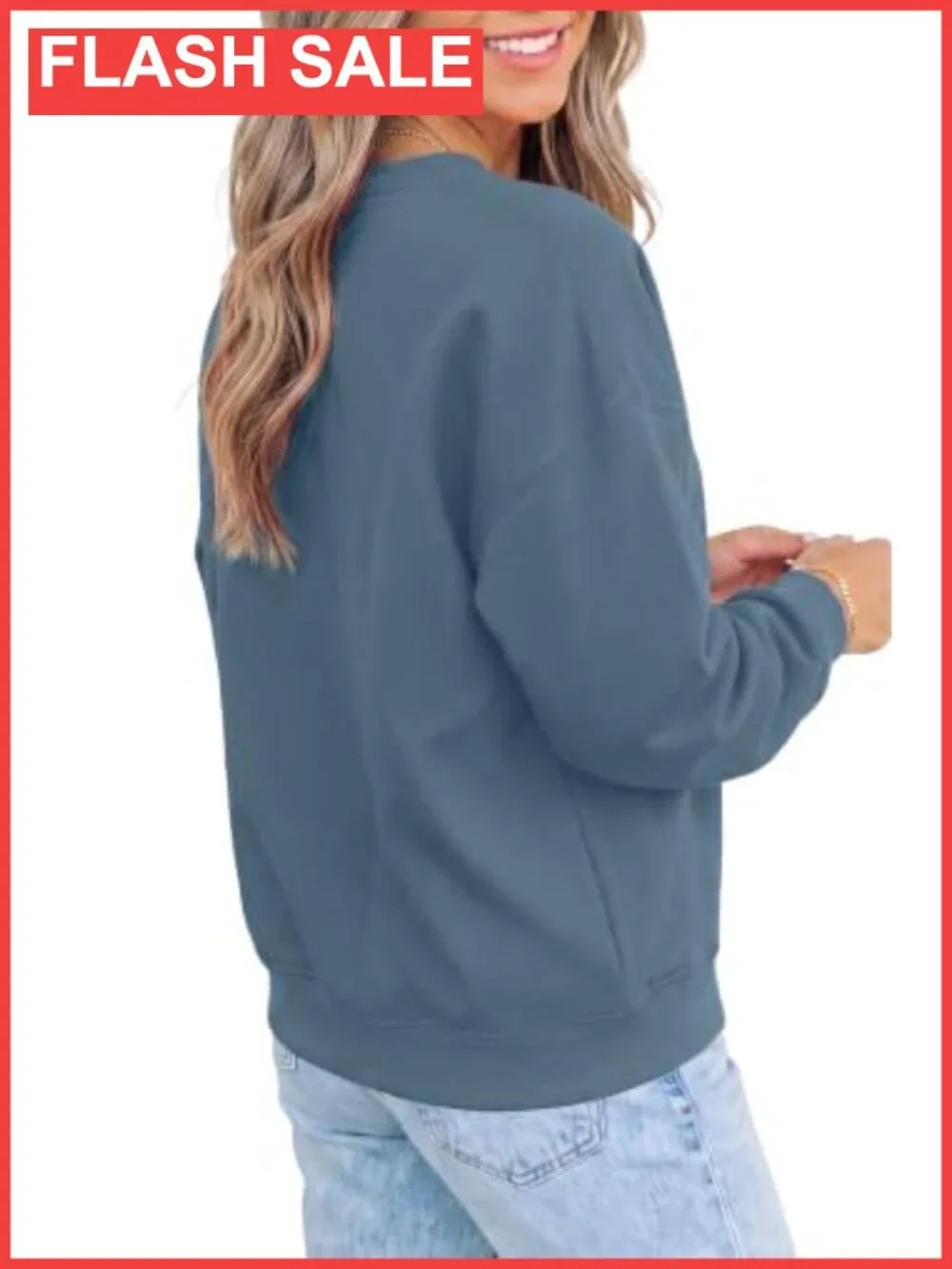 Womens Crew Neck Sweatshirt Polyester Spandex Pullover Long Sleeve Casual